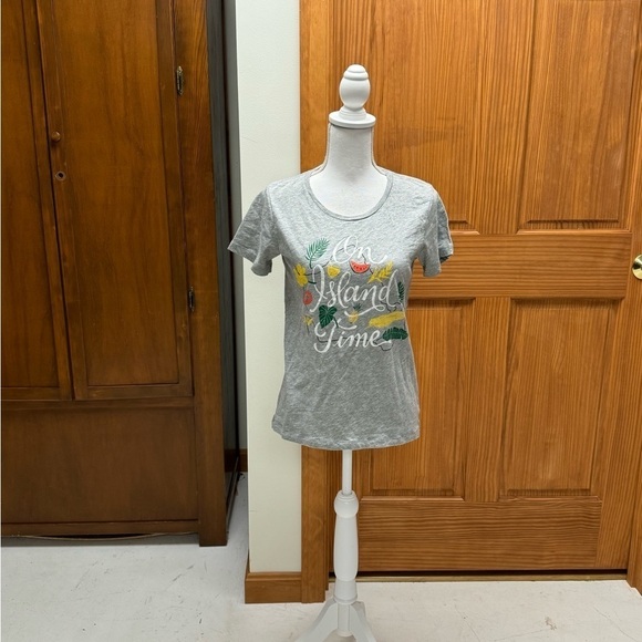 J. Crew collector Tee On Island Time graphic SM #springbreak - Picture 1 of 4